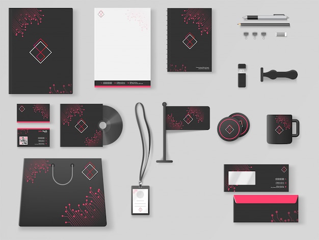 Kit profesional de marca comercial con cabecera de letra