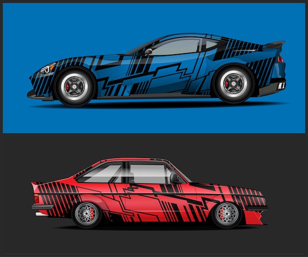 kit de vector de diseño de calcomanía de camión y coche