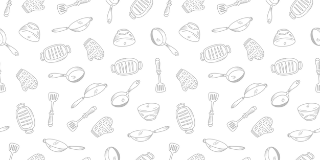 Kitchen Utensils Seamless Texture