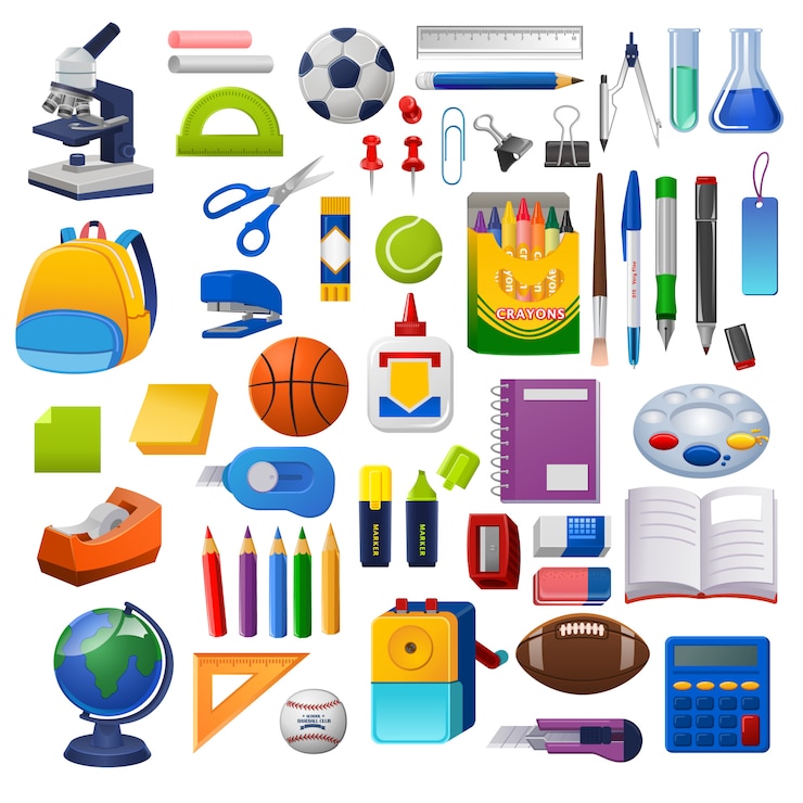 Vector kits escolares, conjunto de gráficos vectoriales