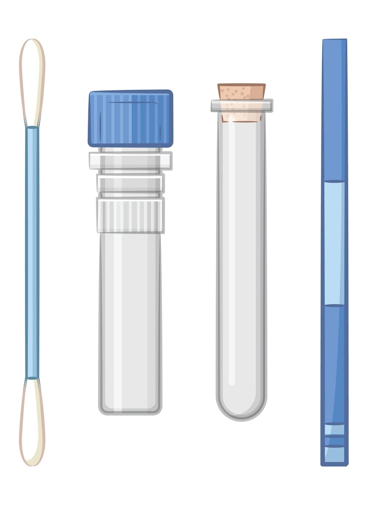 Vector kits médicos de pruebas de muestras de laboratorio