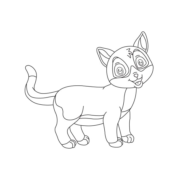 Kitty Cat contorno página para colorear para niños