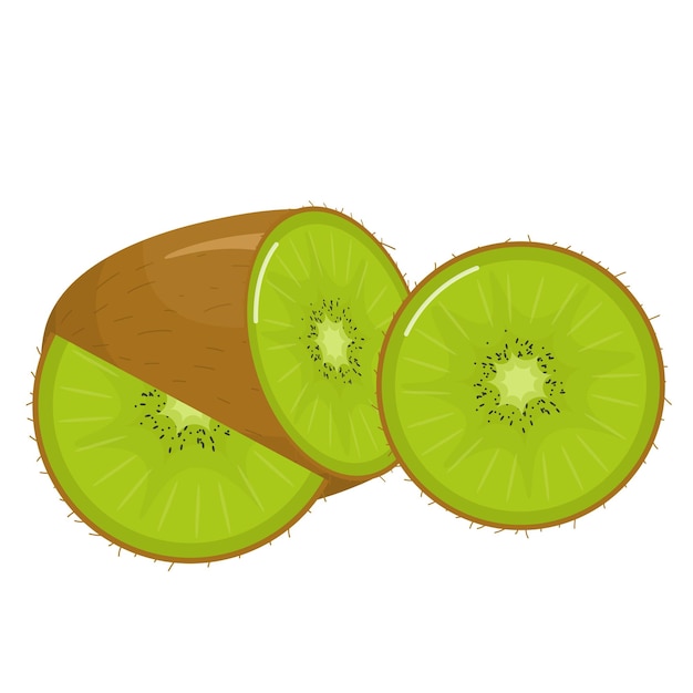 Kiwi aislado sobre fondo blanco Icono de kiwi estilo plano