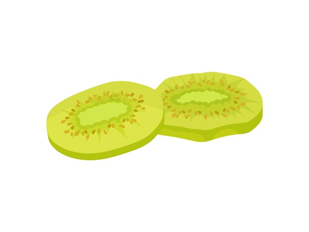 Kiwi confitado sobre una ilustración vectorial realista de fondo blanco