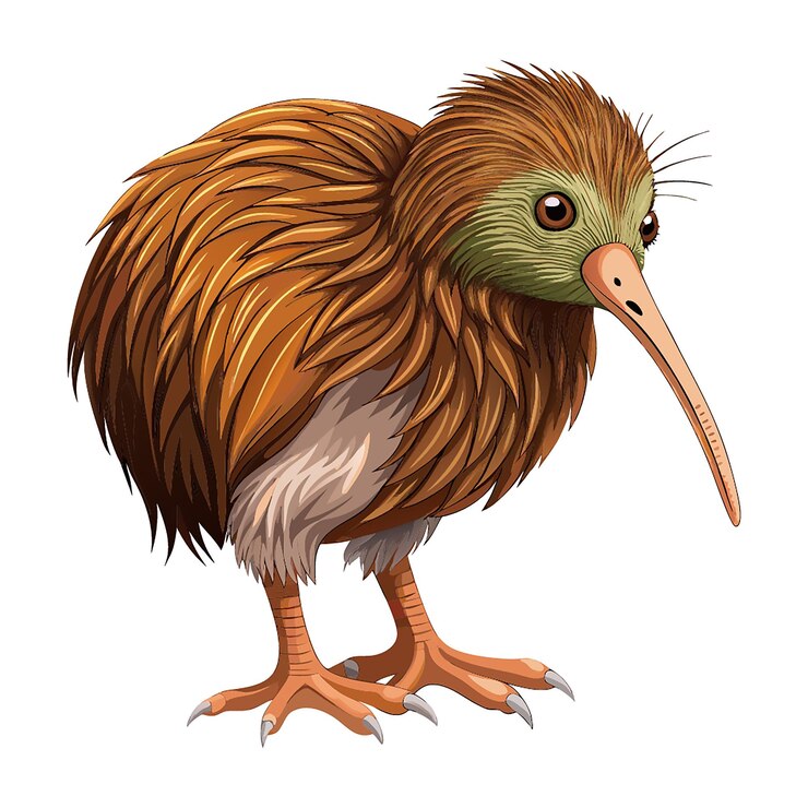 Vector el kiwi de cuello es un pájaro de dibujos animados 14