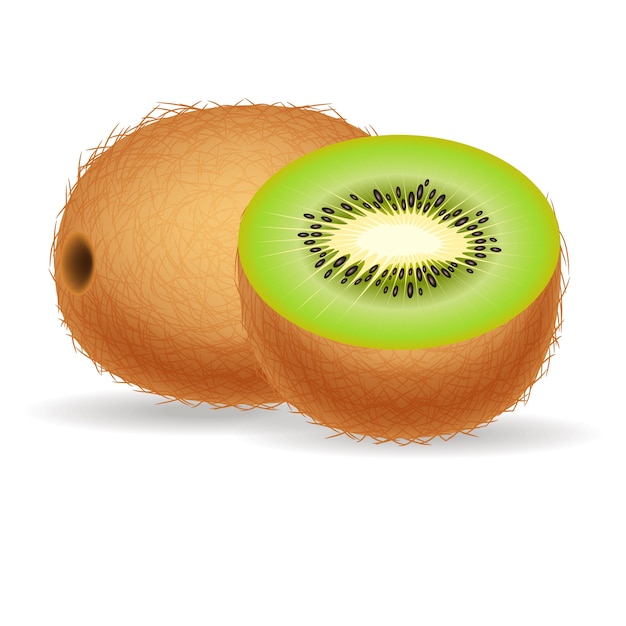 Kiwi fresco aislado sobre fondo blanco