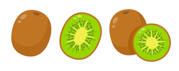 Kiwi a la mitad Comida saludable para vegetarianos