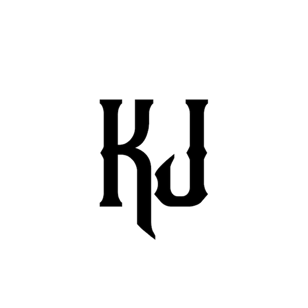 KJ monograma logotipo diseño carta texto nombre símbolo monocromo logotipo alfabeto carácter simple logotipo