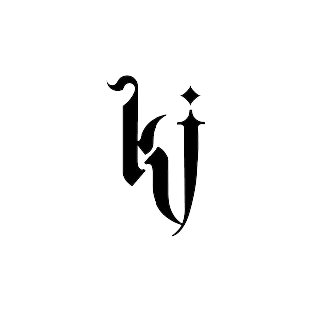 KJ monograma logotipo diseño carta texto nombre símbolo monocromo logotipo alfabeto carácter simple logotipo