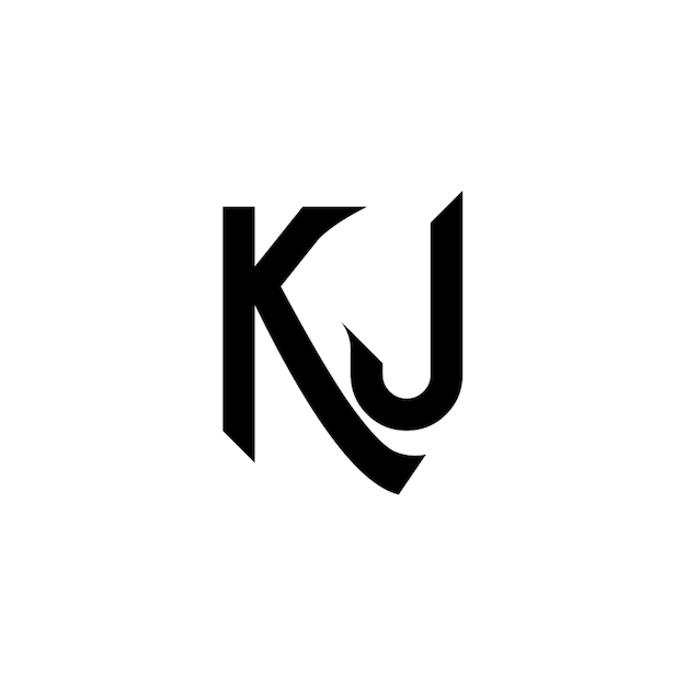 KJ monograma logotipo diseño carta texto nombre símbolo monocromo logotipo alfabeto carácter simple logotipo