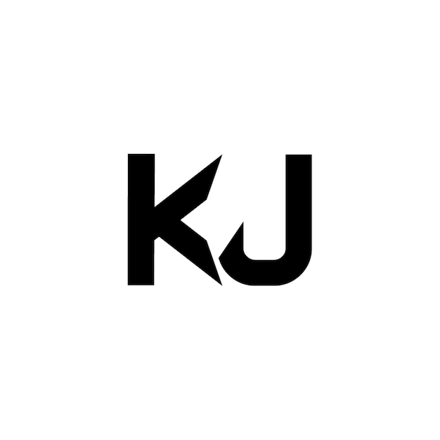 KJ monograma logotipo diseño carta texto nombre símbolo monocromo logotipo alfabeto carácter simple logotipo
