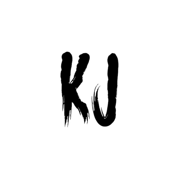 KJ monograma logotipo diseño carta texto nombre símbolo monocromo logotipo alfabeto carácter simple logotipo
