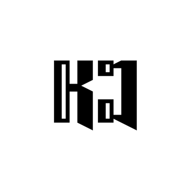 KJ monograma logotipo diseño carta texto nombre símbolo monocromo logotipo alfabeto carácter simple logotipo