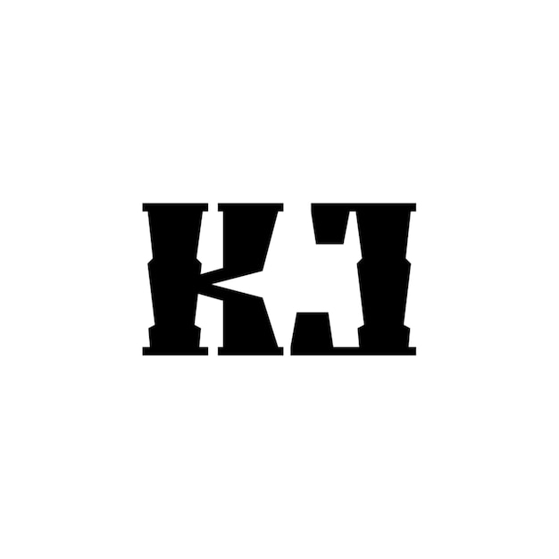 KJ monograma logotipo diseño carta texto nombre símbolo monocromo logotipo alfabeto carácter simple logotipo
