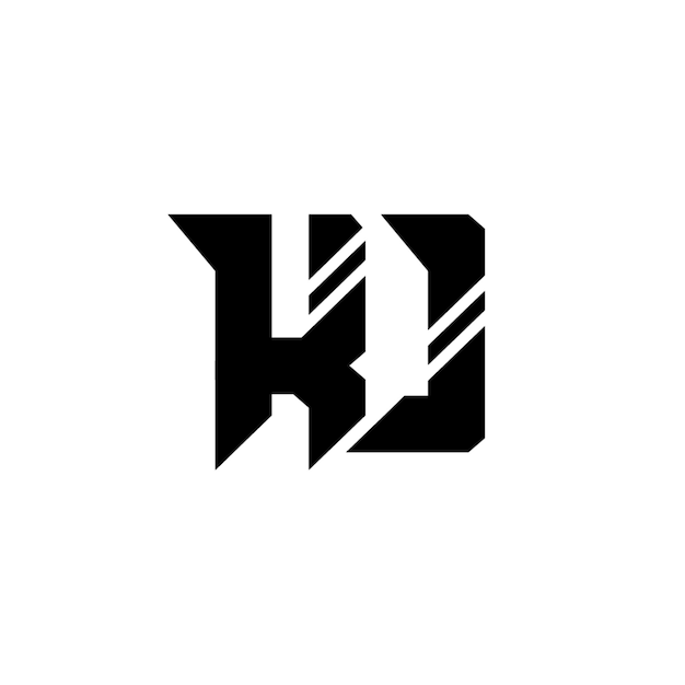 KJ monograma logotipo diseño carta texto nombre símbolo monocromo logotipo alfabeto carácter simple logotipo