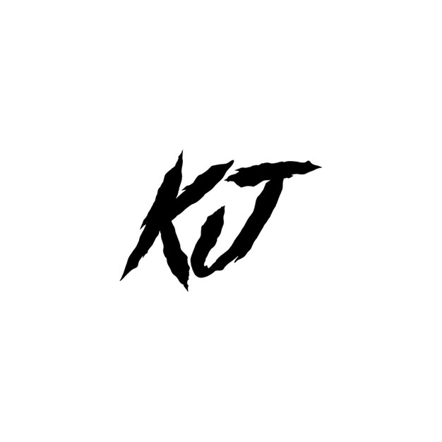KJ monograma logotipo diseño carta texto nombre símbolo monocromo logotipo alfabeto carácter simple logotipo