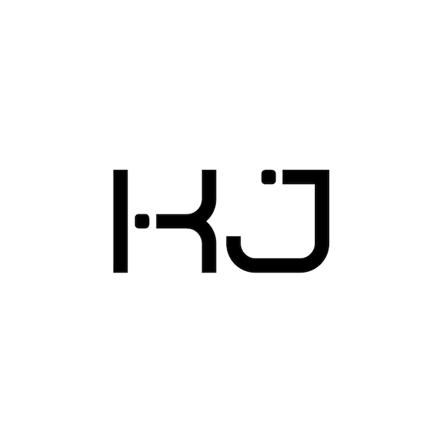 KJ monograma logotipo diseño carta texto nombre símbolo monocromo logotipo alfabeto carácter simple logotipo