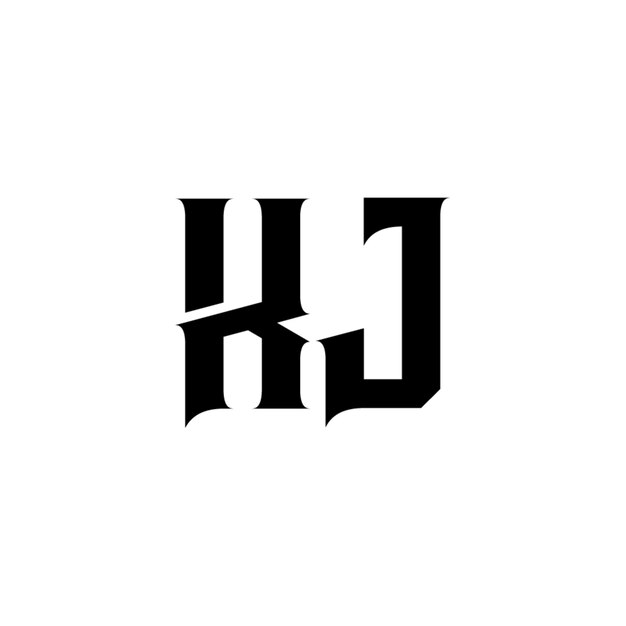 KJ monograma logotipo diseño carta texto nombre símbolo monocromo logotipo alfabeto carácter simple logotipo
