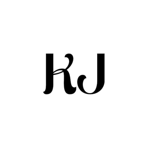 KJ monograma logotipo diseño carta texto nombre símbolo monocromo logotipo alfabeto carácter simple logotipo