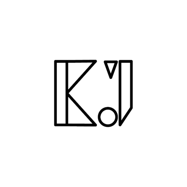 KJ monograma logotipo diseño carta texto nombre símbolo monocromo logotipo alfabeto carácter simple logotipo