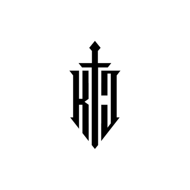 KJ monograma logotipo diseño carta texto nombre símbolo monocromo logotipo alfabeto carácter simple logotipo