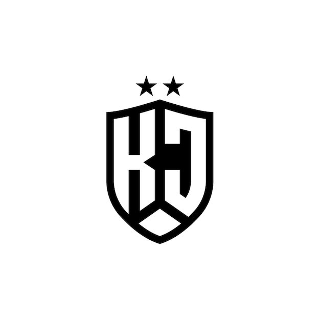 KJ monograma logotipo diseño carta texto nombre símbolo monocromo logotipo alfabeto carácter simple logotipo
