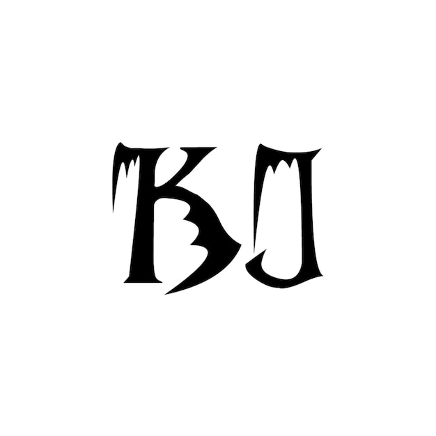 KJ monograma logotipo diseño carta texto nombre símbolo monocromo logotipo alfabeto carácter simple logotipo