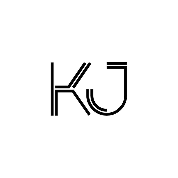 KJ monograma logotipo diseño carta texto nombre símbolo monocromo logotipo alfabeto carácter simple logotipo