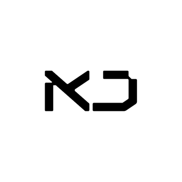 KJ monograma logotipo diseño carta texto nombre símbolo monocromo logotipo alfabeto carácter simple logotipo