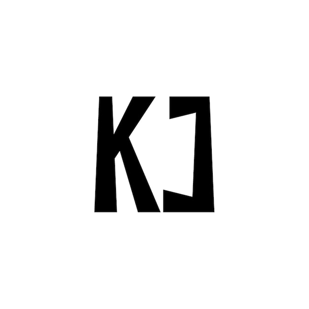 KJ monograma logotipo diseño carta texto nombre símbolo monocromo logotipo alfabeto carácter simple logotipo