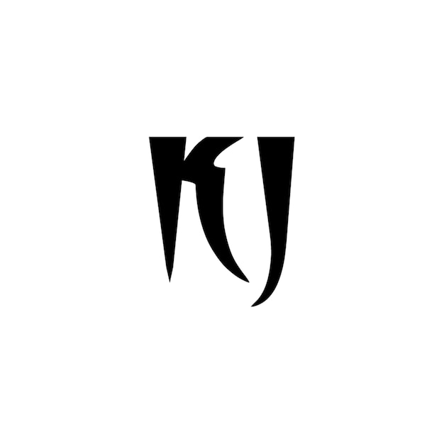 KJ monograma logotipo diseño carta texto nombre símbolo monocromo logotipo alfabeto carácter simple logotipo