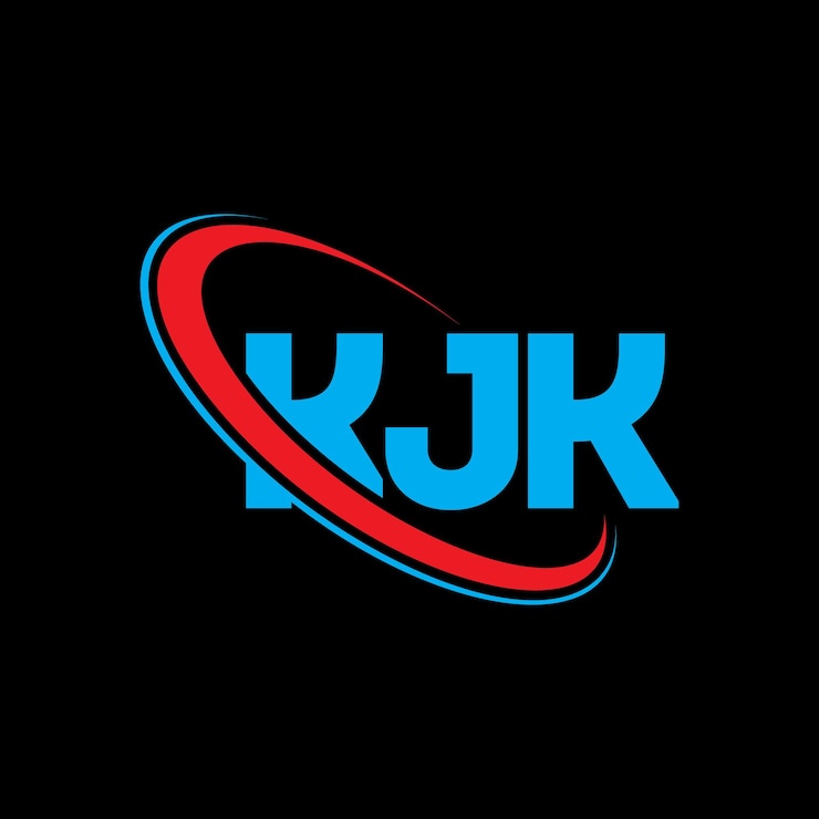 Vector kjk logotipo kjk carta kjk letra diseño de logotipo iniciales kjk logotipo vinculado con círculo y mayúscula monograma logotipo k jk tipografía para negocios de tecnología y marca inmobiliaria