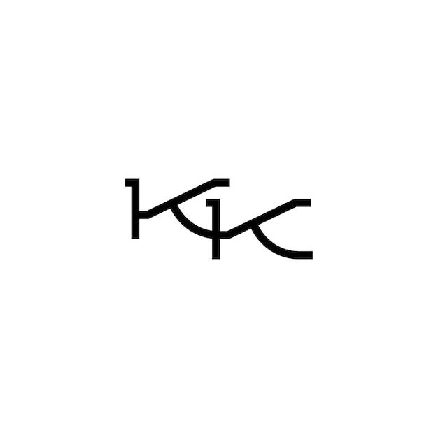 Vector kk monograma logotipo diseño carta texto nombre símbolo monocromo logotipo alfabeto carácter simple logotipo