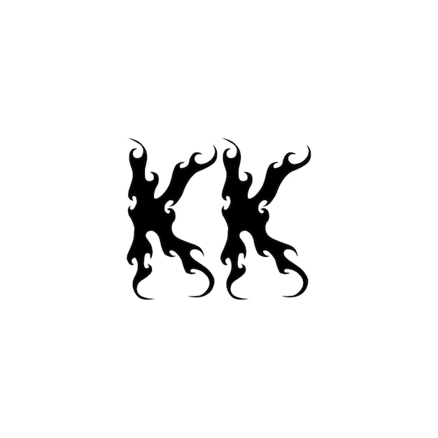 KK monograma logotipo diseño carta texto nombre símbolo monocromo logotipo alfabeto carácter simple logotipo