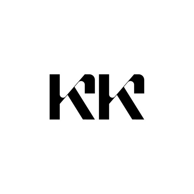 KK monograma logotipo diseño carta texto nombre símbolo monocromo logotipo alfabeto carácter simple logotipo