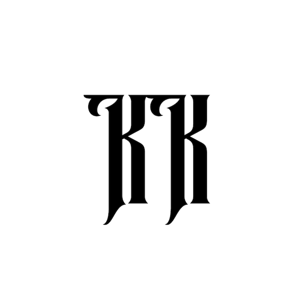 KK monograma logotipo diseño carta texto nombre símbolo monocromo logotipo alfabeto carácter simple logotipo