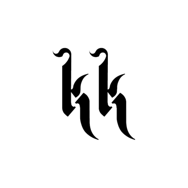 KK monograma logotipo diseño carta texto nombre símbolo monocromo logotipo alfabeto carácter simple logotipo