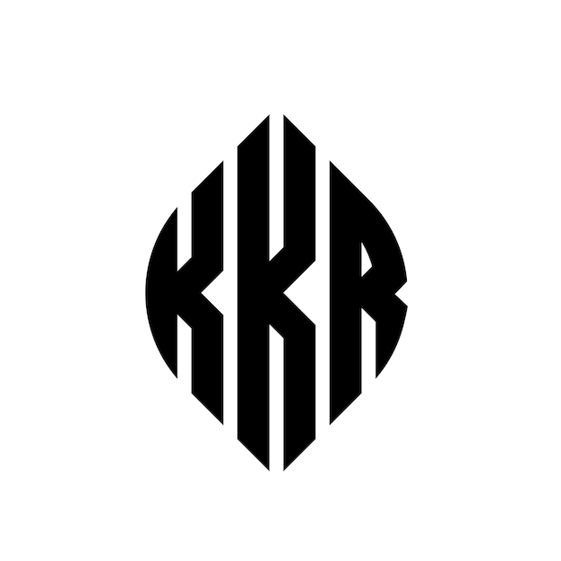 KKR diseño de logotipo de letras circulares con forma de círculo y elipse KKR letras elípticas con estilo tipográfico Las tres iniciales forman un logotipo de círculo KKR círculo emblema monograma abstracto letra marca vector