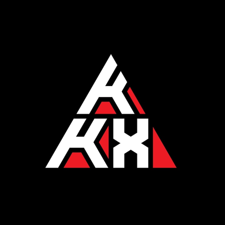 Vector kkx triángulo letra diseño de logotipo con forma de triángulo kkx logotipo triángulo diseño monograma kkx triangle vector logotipo plantilla con color rojo kkx logo triangular sencillo elegante y lujoso logotipo