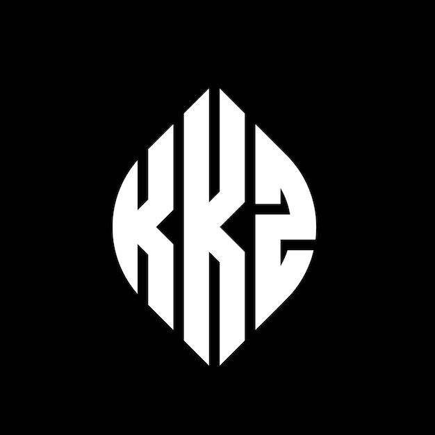 KKZ diseño de logotipo de letra de círculo con forma de círculo y elipse KKZ letras de elipse con estilo tipográfico Las tres iniciales forman un logotipo de círculo KKZ círculo emblema monograma abstracto letra marca vector