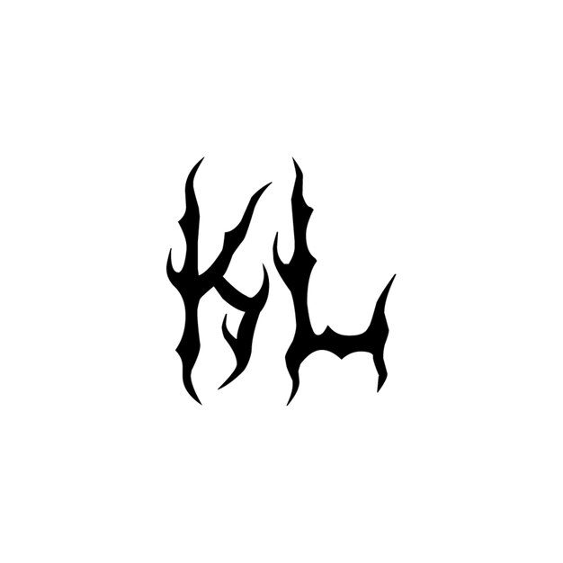KL monograma logotipo diseño carta texto nombre símbolo monocromo logotipo alfabeto carácter simple logotipo