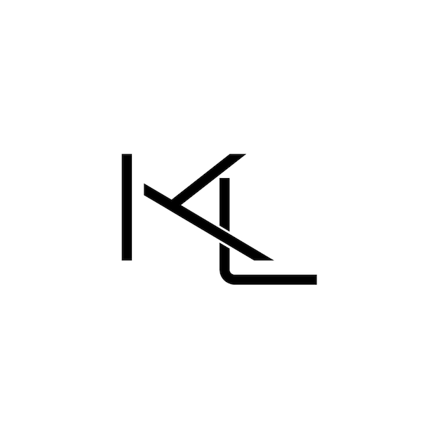 KL monograma logotipo diseño carta texto nombre símbolo monocromo logotipo alfabeto carácter simple logotipo