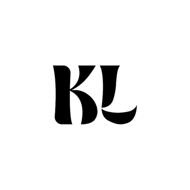 KL monograma logotipo diseño carta texto nombre símbolo monocromo logotipo alfabeto carácter simple logotipo