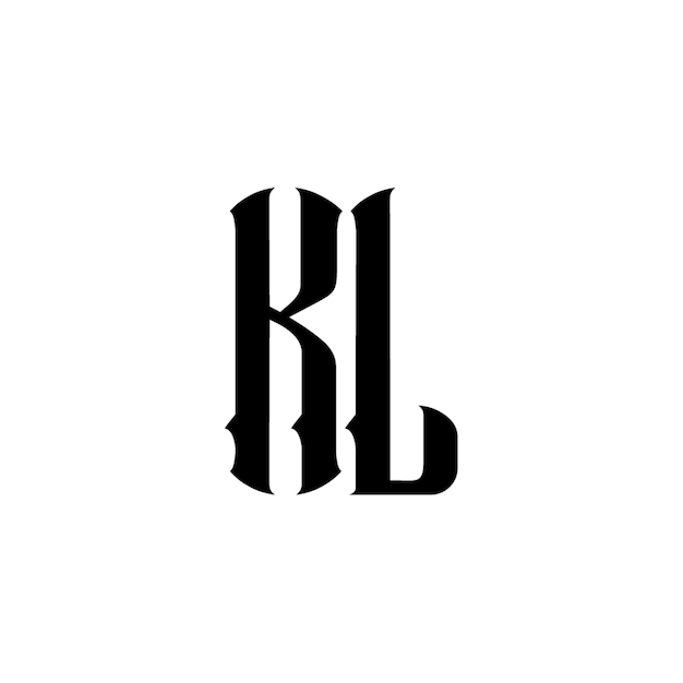 KL monograma logotipo diseño carta texto nombre símbolo monocromo logotipo alfabeto carácter simple logotipo