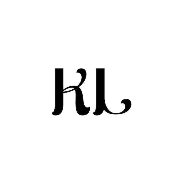 KL monograma logotipo diseño carta texto nombre símbolo monocromo logotipo alfabeto carácter simple logotipo