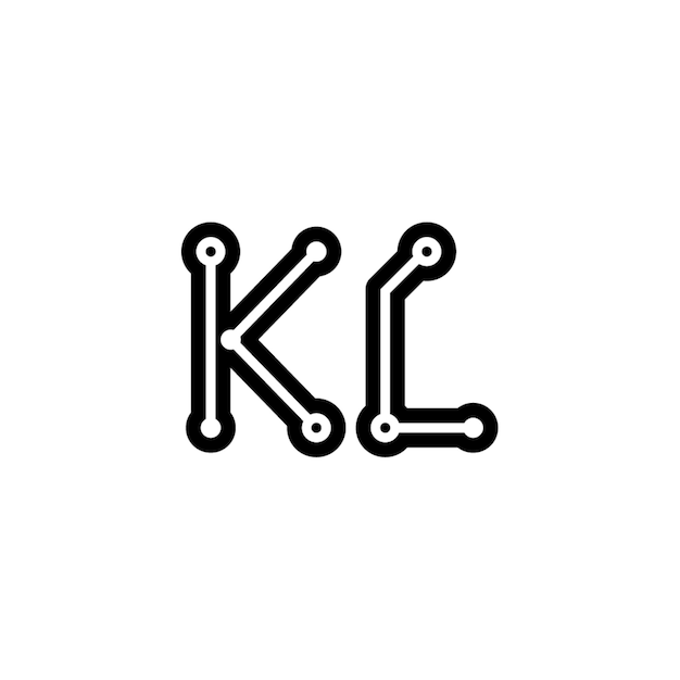 KL monograma logotipo diseño carta texto nombre símbolo monocromo logotipo alfabeto carácter simple logotipo