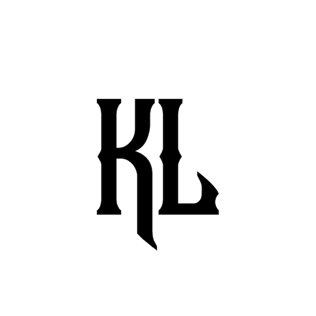 KL monograma logotipo diseño carta texto nombre símbolo monocromo logotipo alfabeto carácter simple logotipo