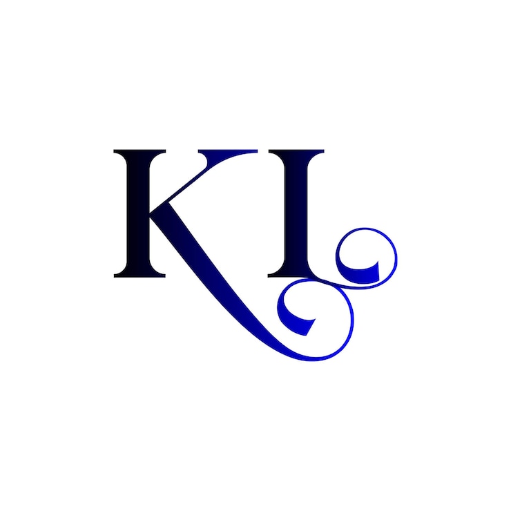 Vector kl tipografía emblema inicial monograma símbolo de lujo icono sencillo diseño de letra logotipo