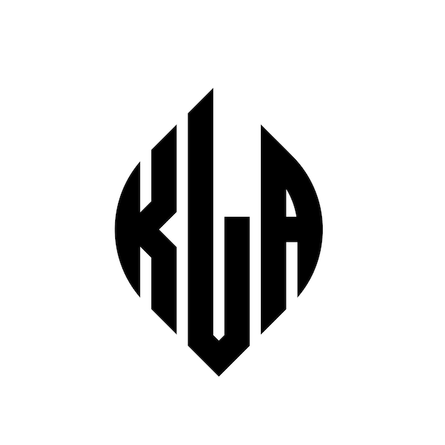 KLA diseño de logotipo de letra de círculo con forma de círculo y elipse KLA letras de elipse con estilo tipográfico Las tres iniciales forman un logotipo de círculo KLA círculo emblema monograma abstracto letra marca vector