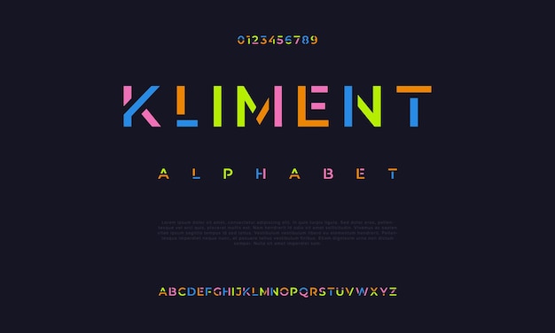Kliment creativa moderna fuente de alfabeto urbano abstracto digital futurista de moda deportivo logotipo simple